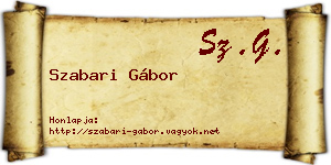 Szabari Gábor névjegykártya